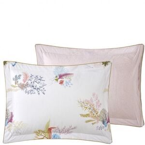 Yves Delorme KING Pillow Sham Calypso Botanical Reversible Cotton France